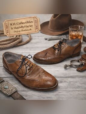 Johnston & Murphy Wingtip Oxford Brogues - Mens 9M Vintage